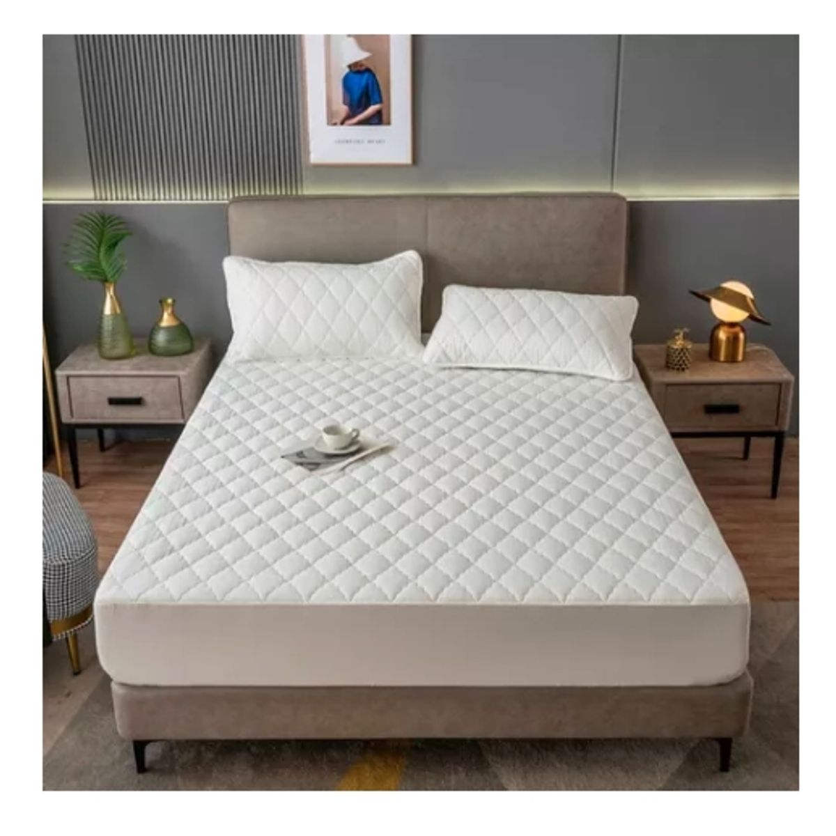 GENERICO - Cubre Colchón 2 Plazas Impermeable Más Fundas Para Almohadas