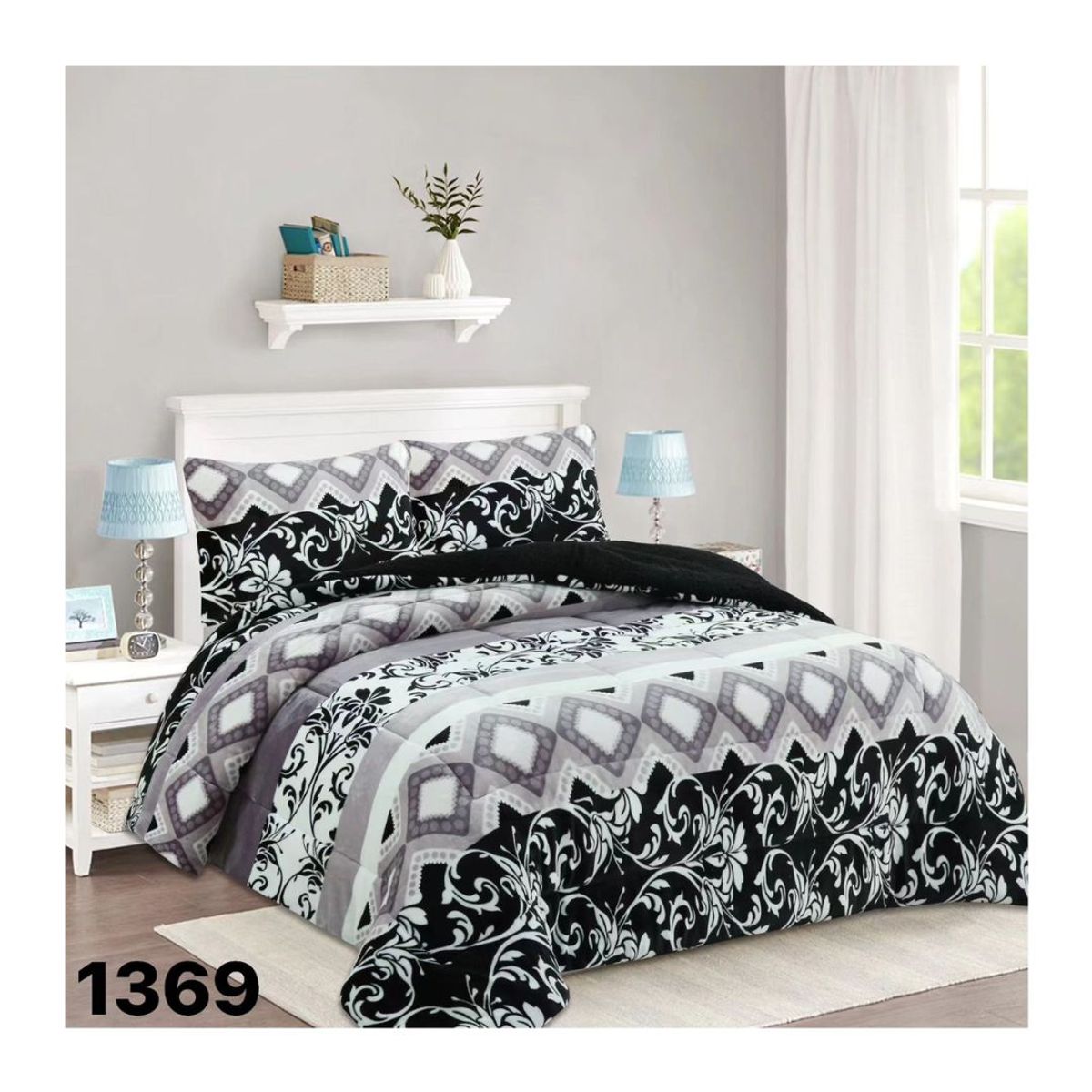 GENERICO - Cobertor Chiporro 2 Plazas -  Gris Rombos 1369