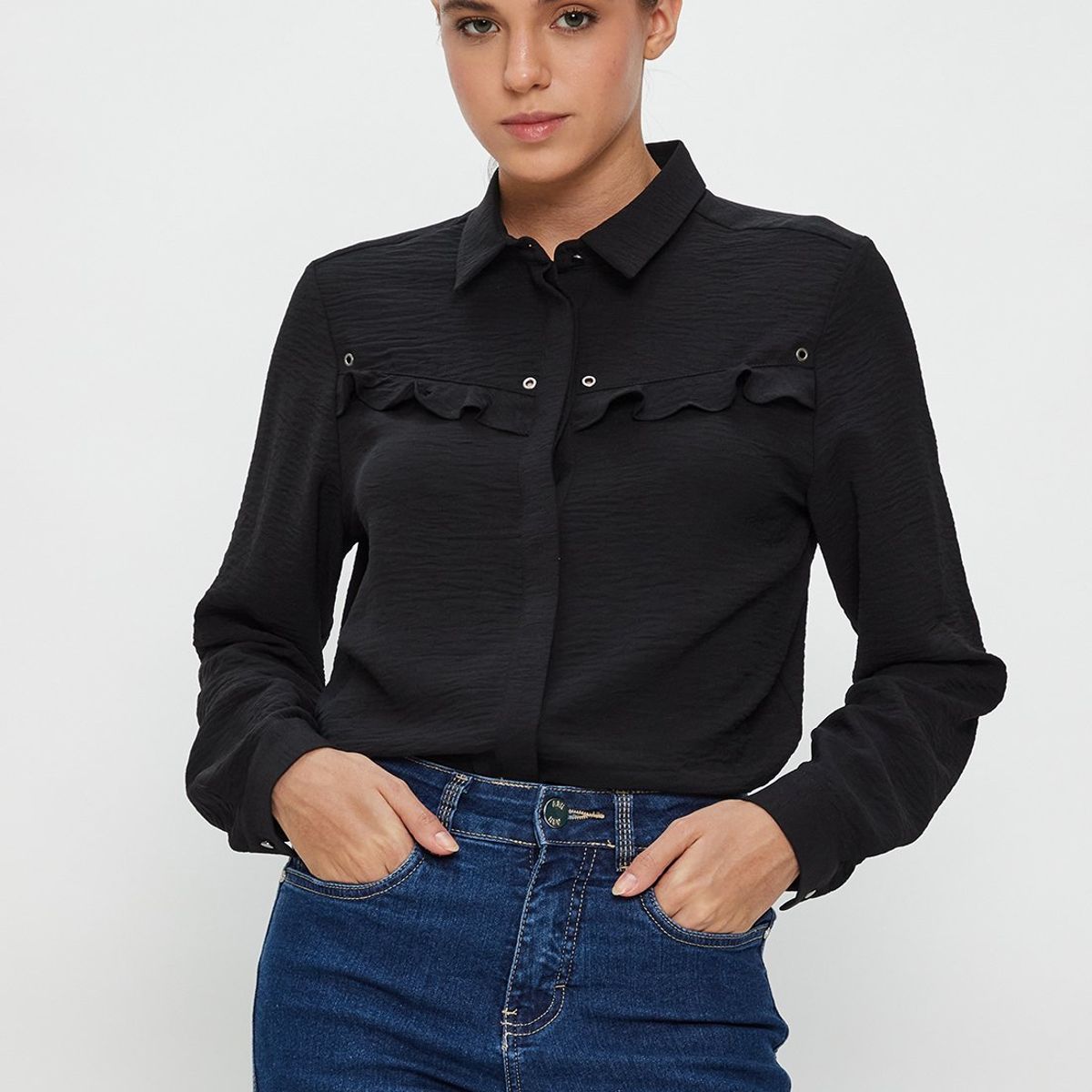 ASH - Blusa Manga Larga Negro Mujer Ash
