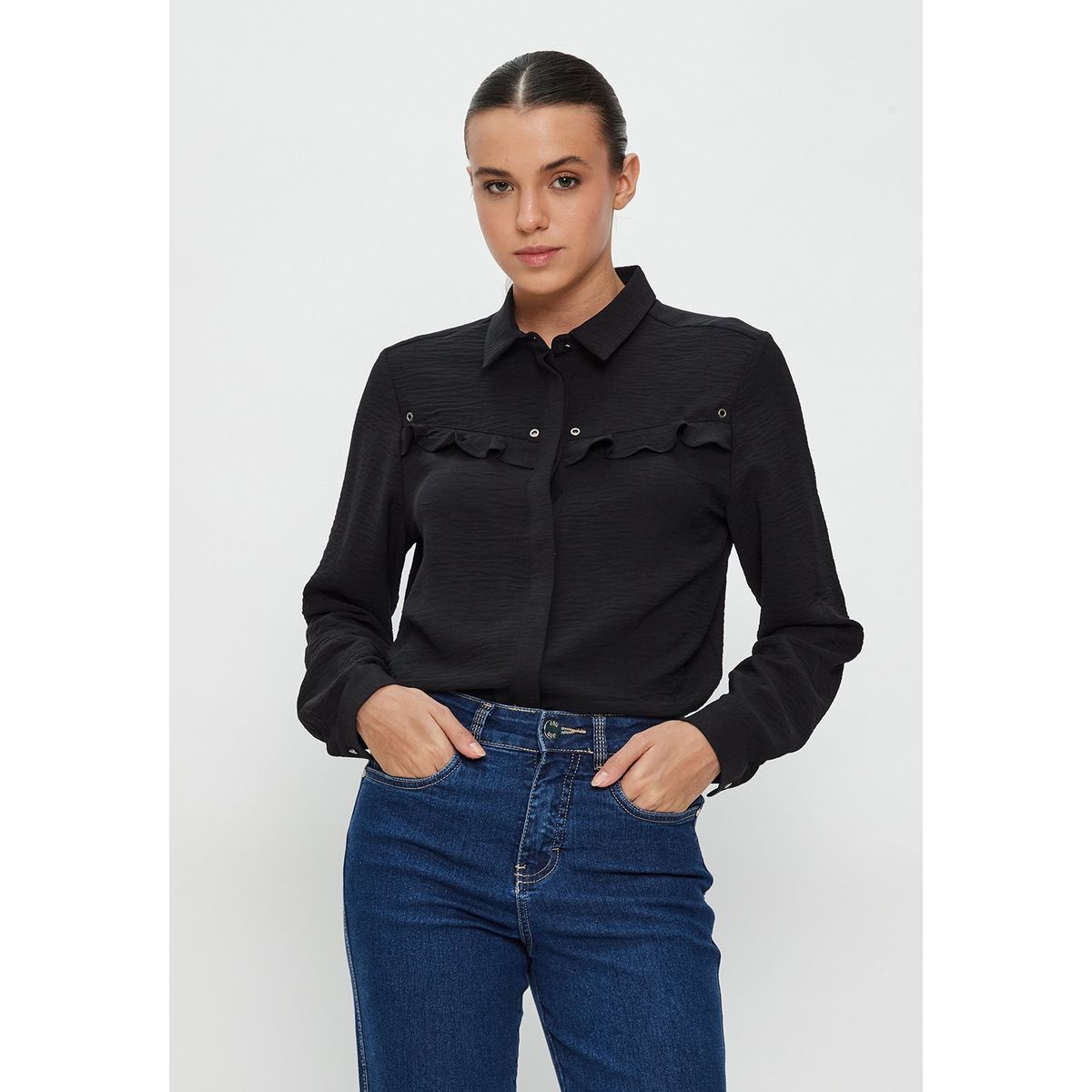 ASH - Blusa Manga Larga Negro Mujer Ash