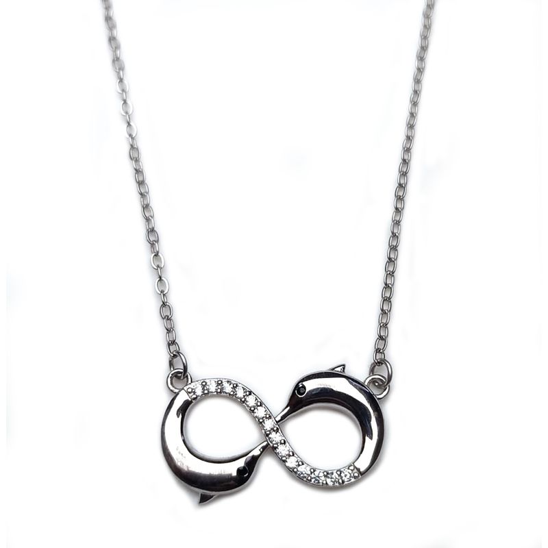 GENERICO - Cadena con colgante infinito de plata