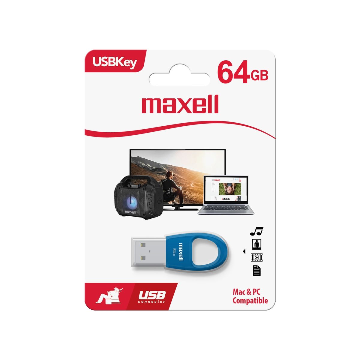 MAXELL - Pendrive Maxell KEY 64GB 2.0 Azul