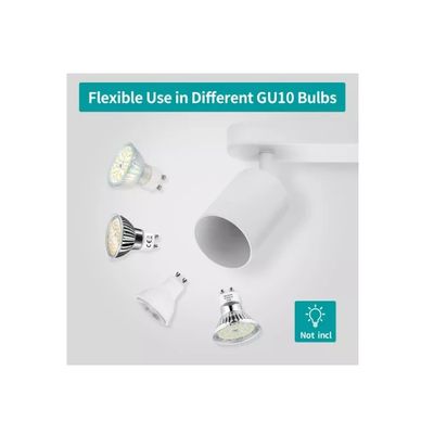 Imagen 2 del producto Aplique Lampara Cuadruple Dirigible Ampolleta Gu10 BlancoLuz fria