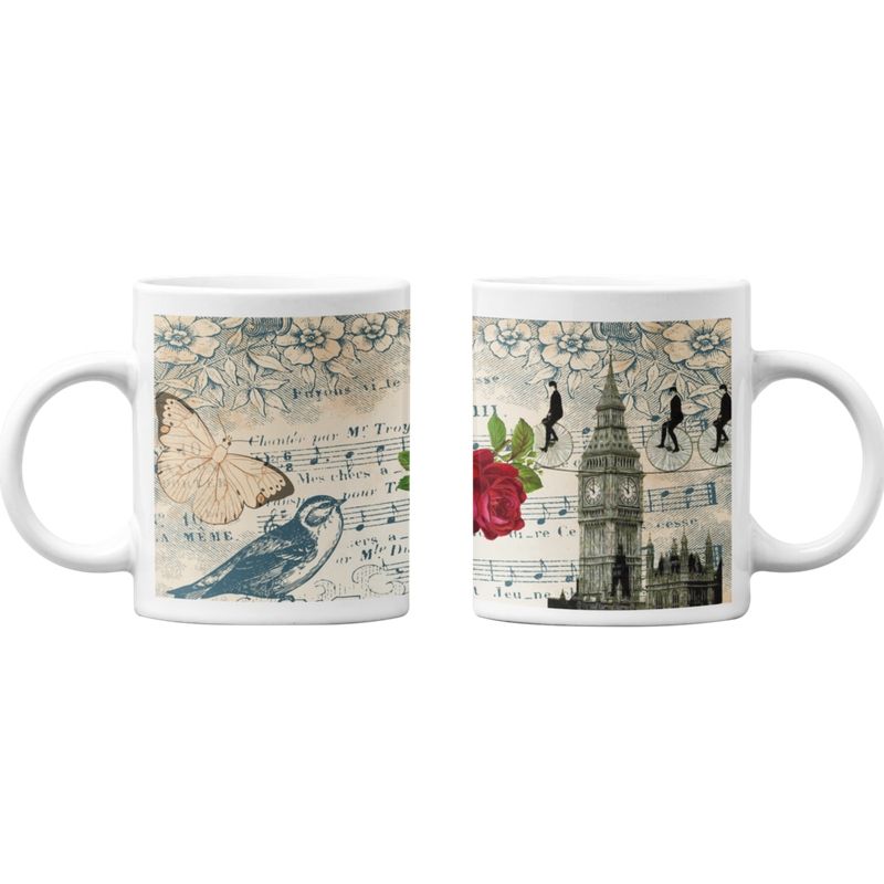 SM - Tazones tazas blancas Big Ben Londres Vintage SM