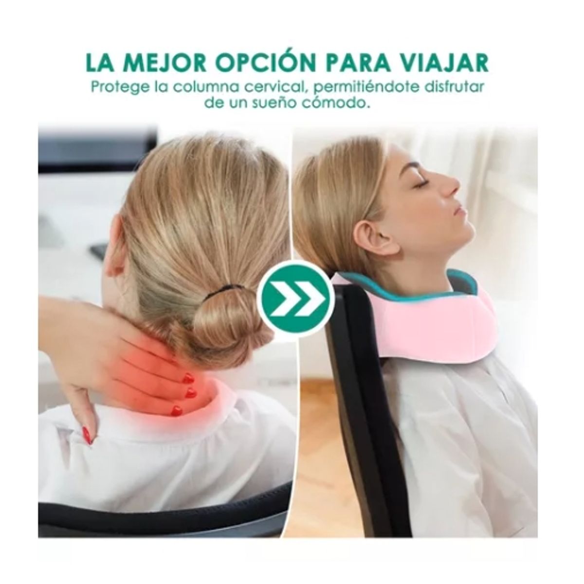 GENERICO - Almohada De Cuello Para Viaje Trabajo Cojín Soporte Cómodo