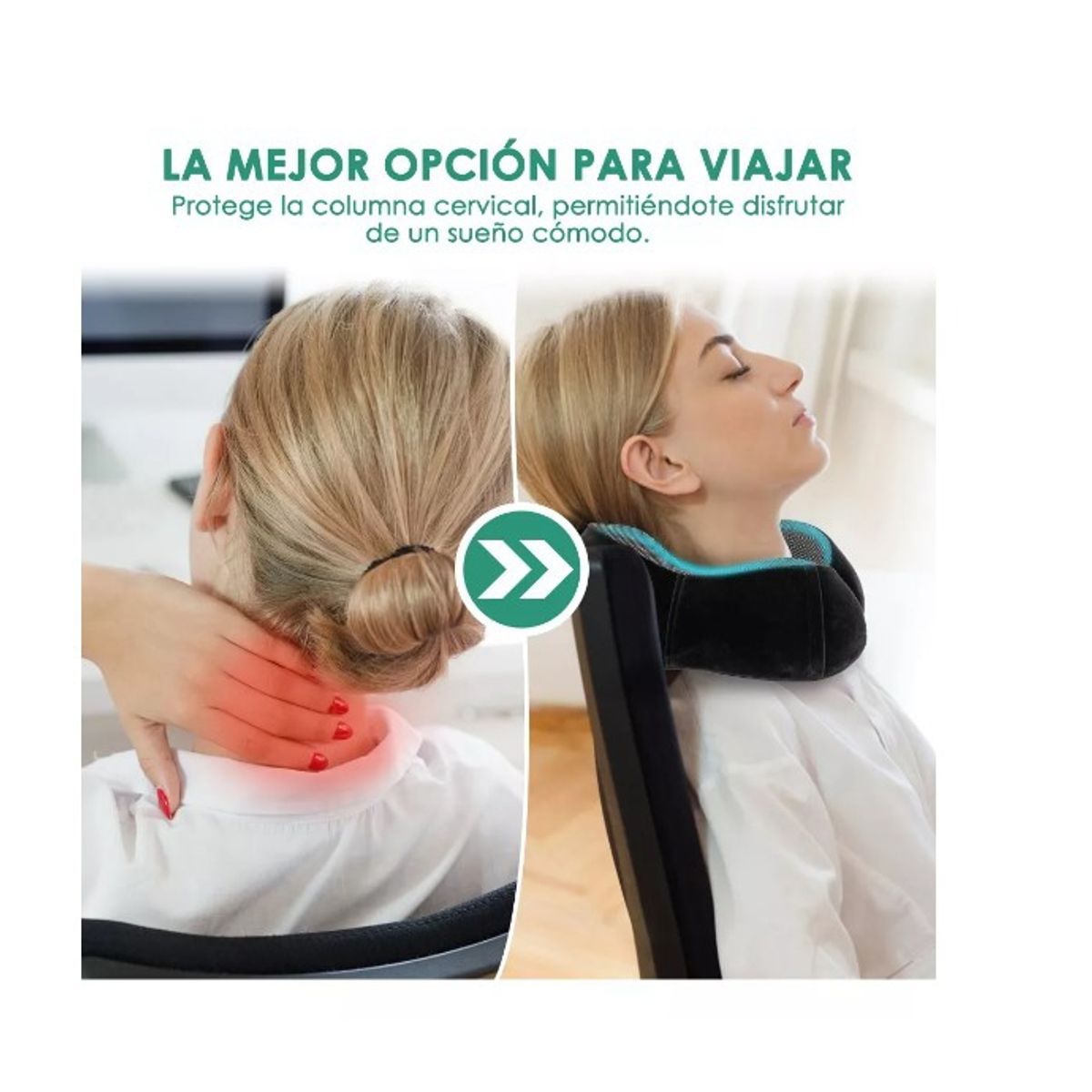 GENERICO - Almohada De Cuello Para Viaje Trabajo Cojín Soporte Cómodo