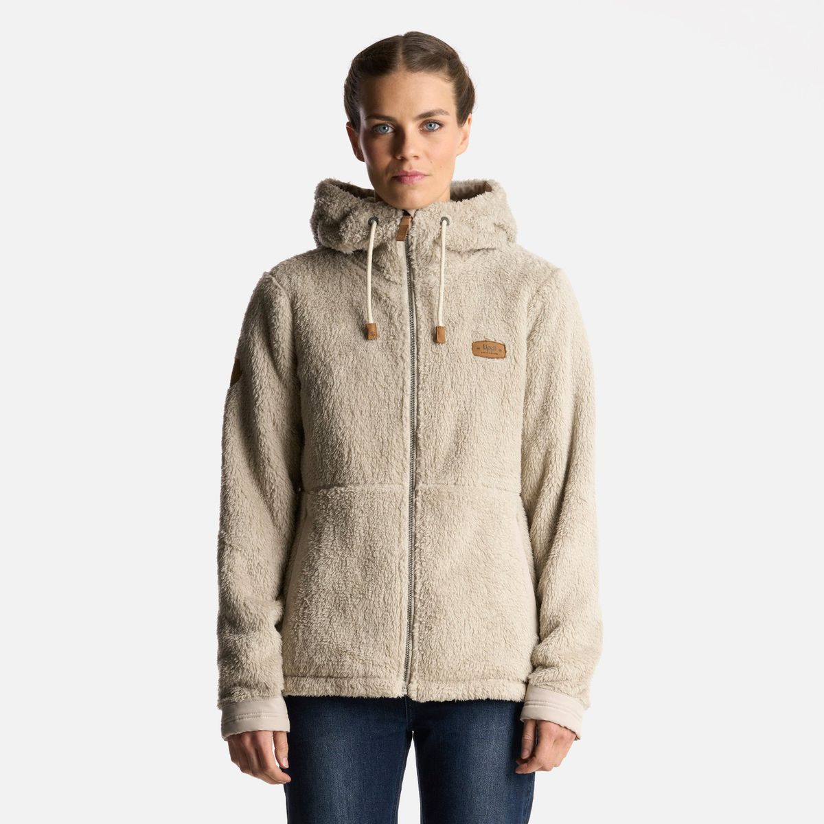 LIPPI - Chaqueta Mujer Bear Shaggy-Pro Hoody Jacket Beige Lippi