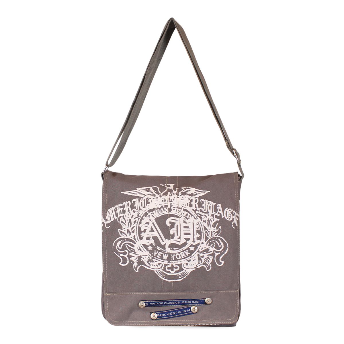 PARK WEST - Bolso morral American gris Park West