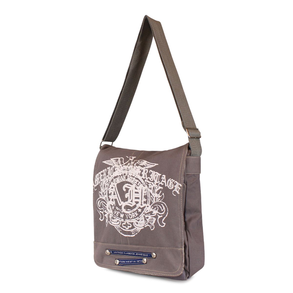 PARK WEST - Bolso morral American gris Park West