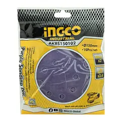 INGCO - 10 Disco Lija Zirconio 150mm Velcro Grano Variado Akrs150102