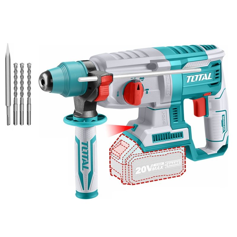 TOTAL TOOLS - Rotomartillo Inalámbrico 20v Sds Plus Total Trhli20228