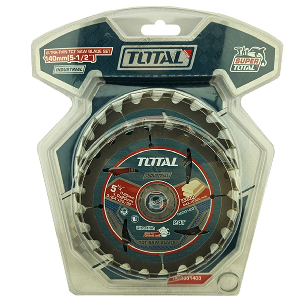 TOTAL TOOLS - Pack 2 Hoja Disco Sierra Circular 5 12 24 Dientes Total