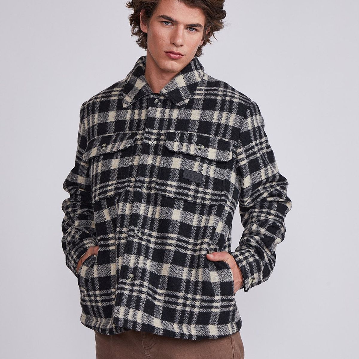 SIOUX - Chaqueta Hombre Negro Con Interior Corderito Sioux