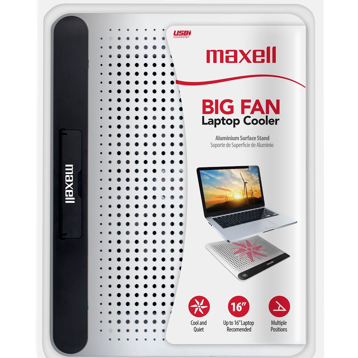 MAXELL - Ventilador Base Maxell Para Notebook Hasta 16”