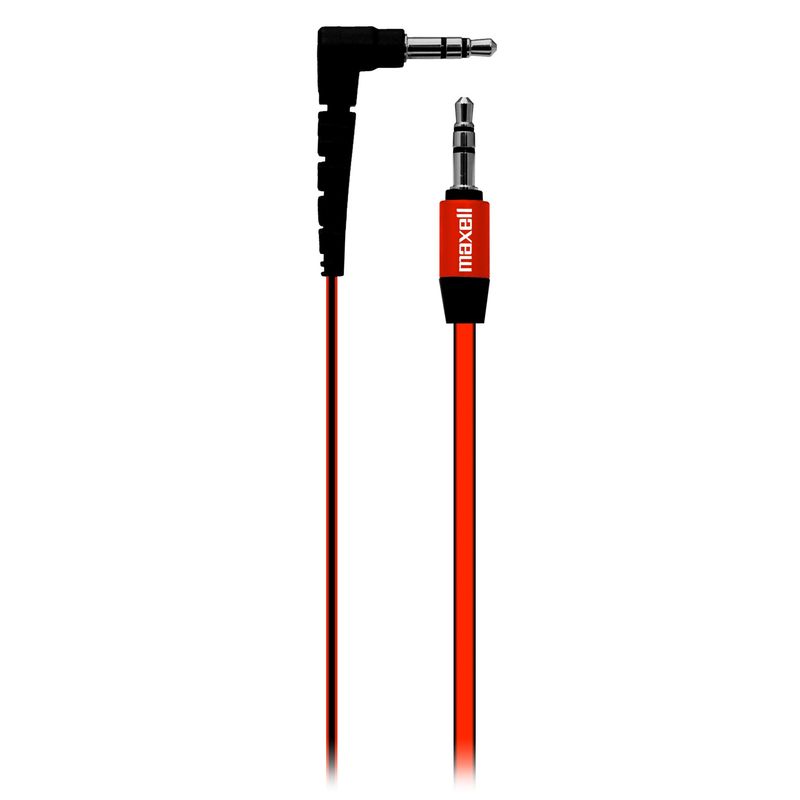 MAXELL - Cable Para Audio Plano Con Conectores De 35mm A 35mm Rojo Maxell