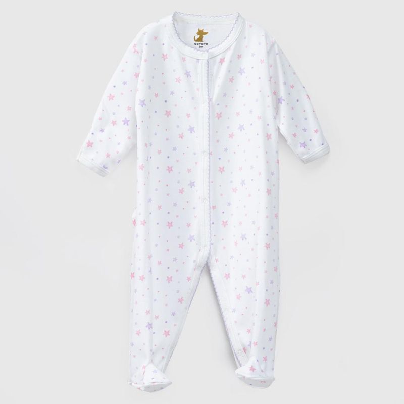 COYOTE KIDS - Enterito blanco estrellas algodón peruano - Blanco