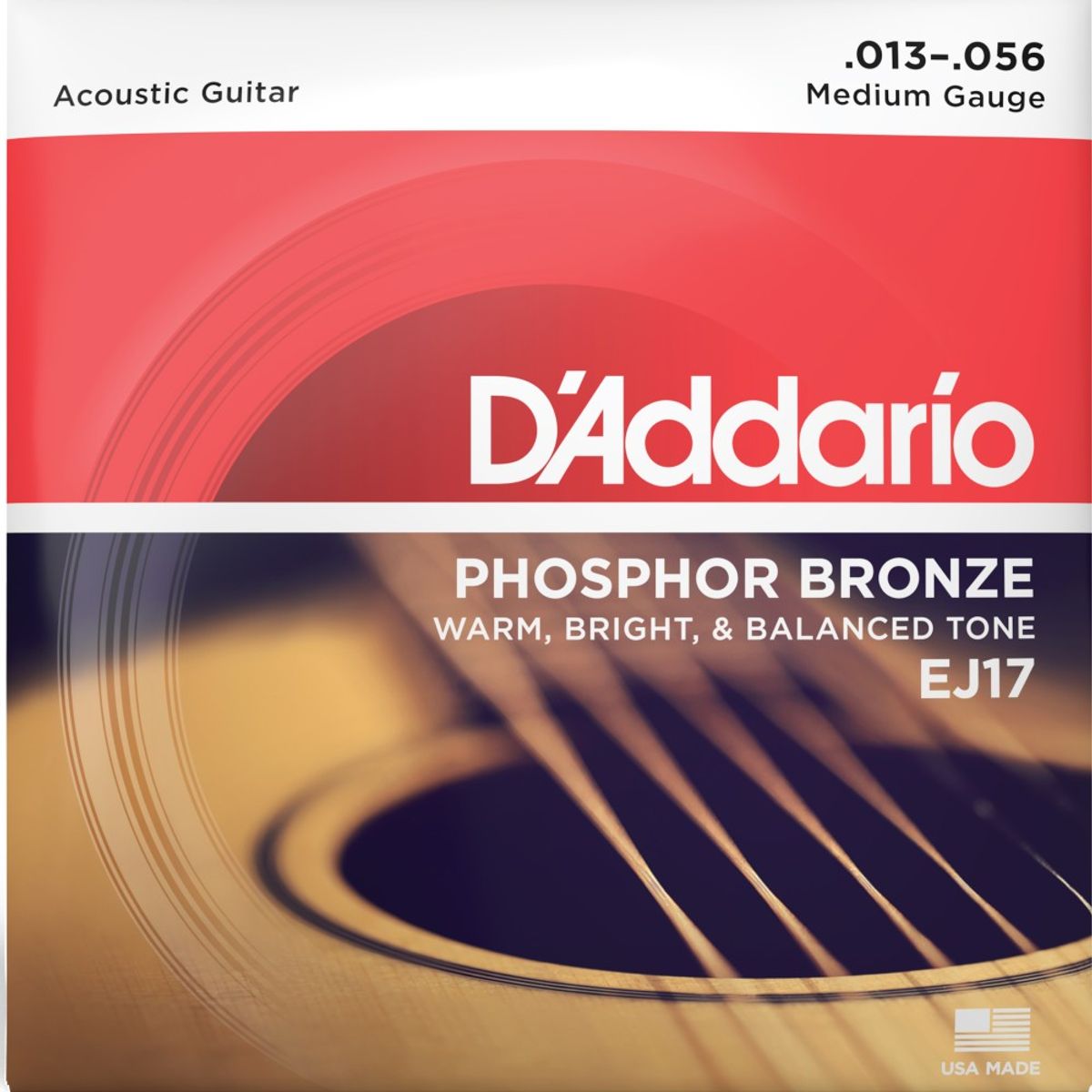 DADDARIO - Set Guitarra Acústica Fósforo Bronze 13-56 EJ17  Daddario