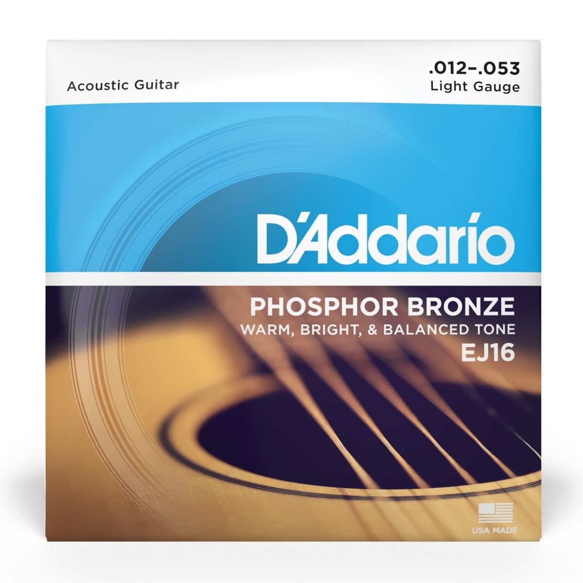 DADDARIO - Set Cuerdas Guitarra Acústica Fósforo Bronze 12-53 EJ16 Daddario