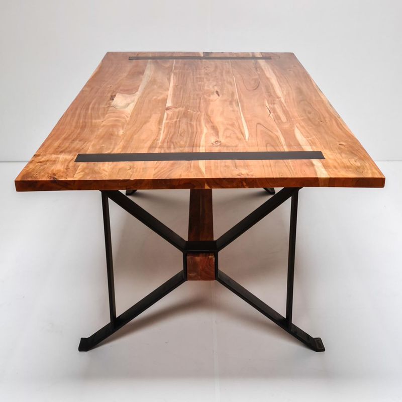MUEBLES EL HERRERO - Mesa de comedor Viga 200×100 Madera Teca