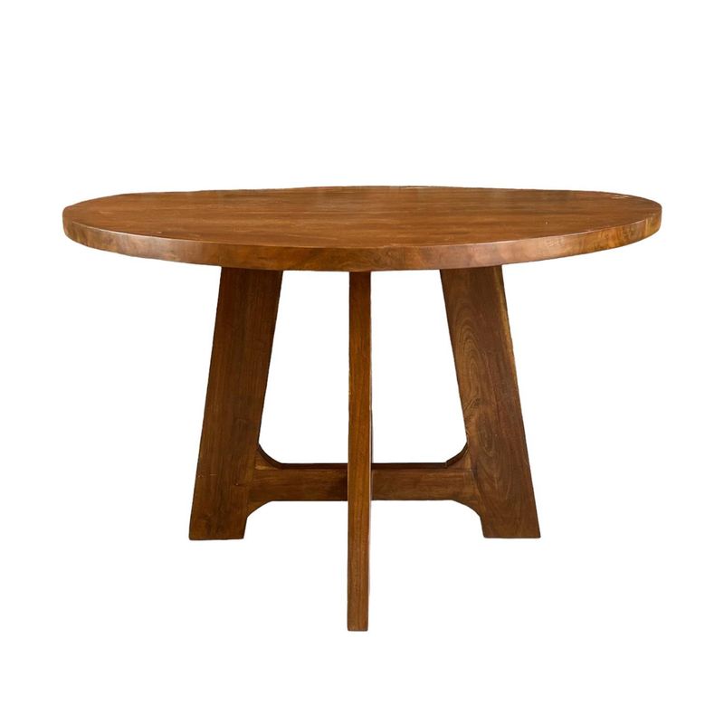 MUEBLES EL HERRERO - Mesa de Comedor Redonda Madera Teca Modelo Patrick