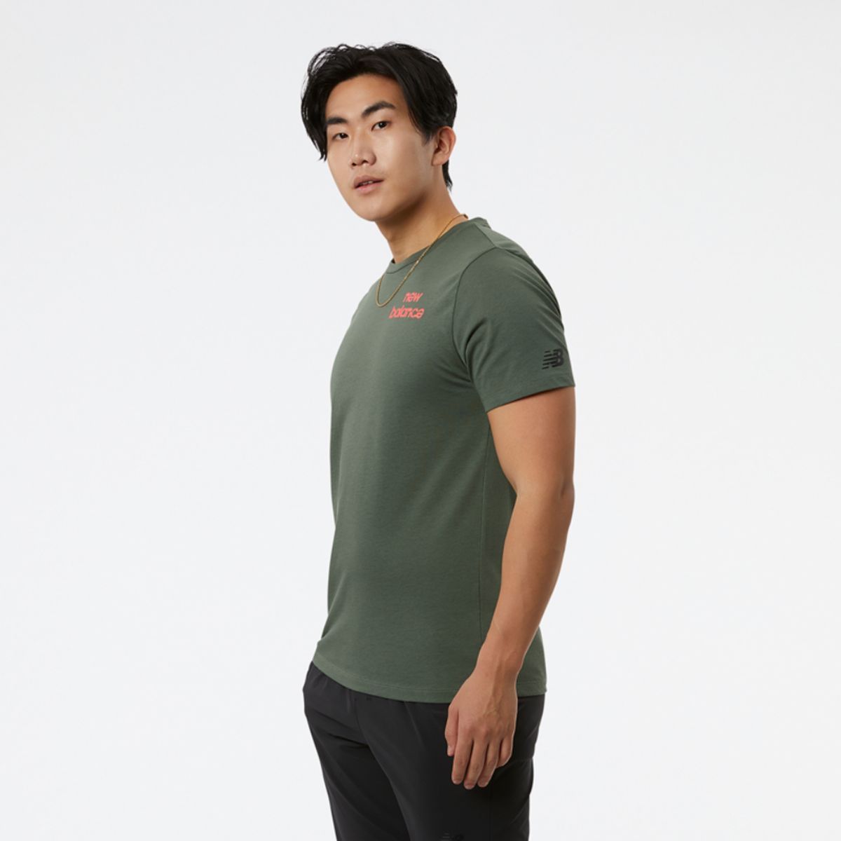 NEW BALANCE - Polera Hombre New Balance Graphic Heathertech MT1107 Verde