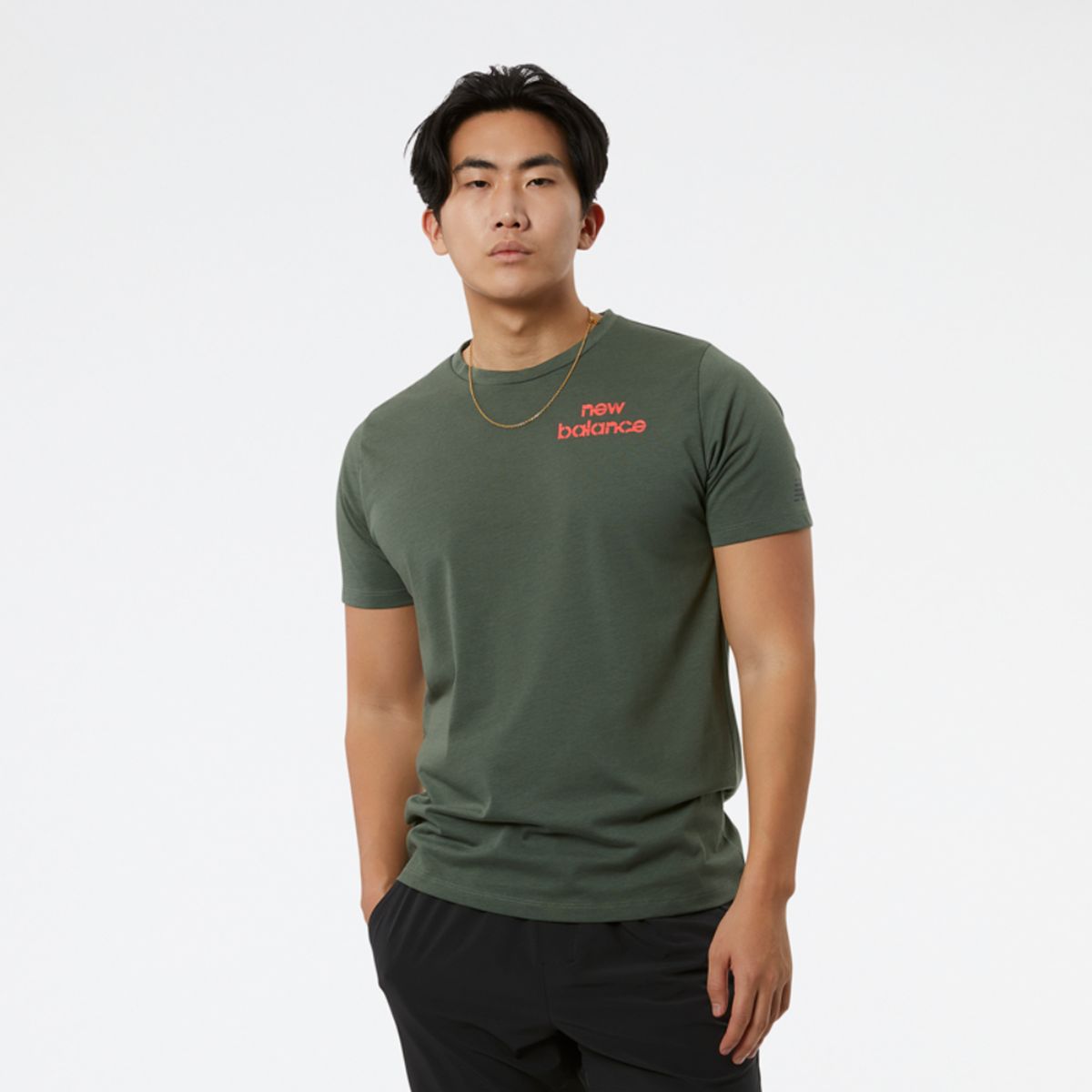 NEW BALANCE - Polera Hombre New Balance Graphic Heathertech MT1107 Verde