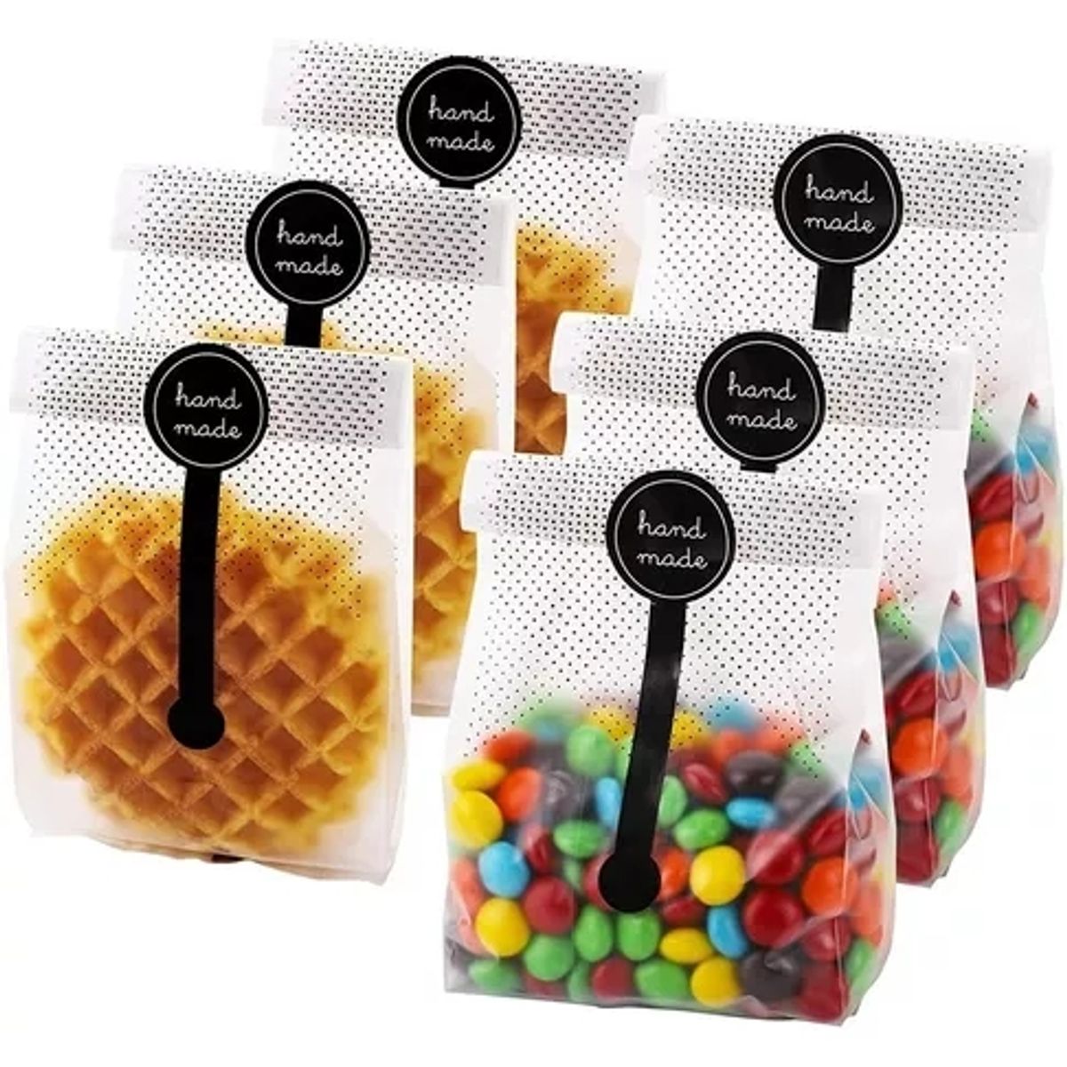 GENERICO - Bolsas De Plástico Translúcido Para Galletas Caramelo 100pzs