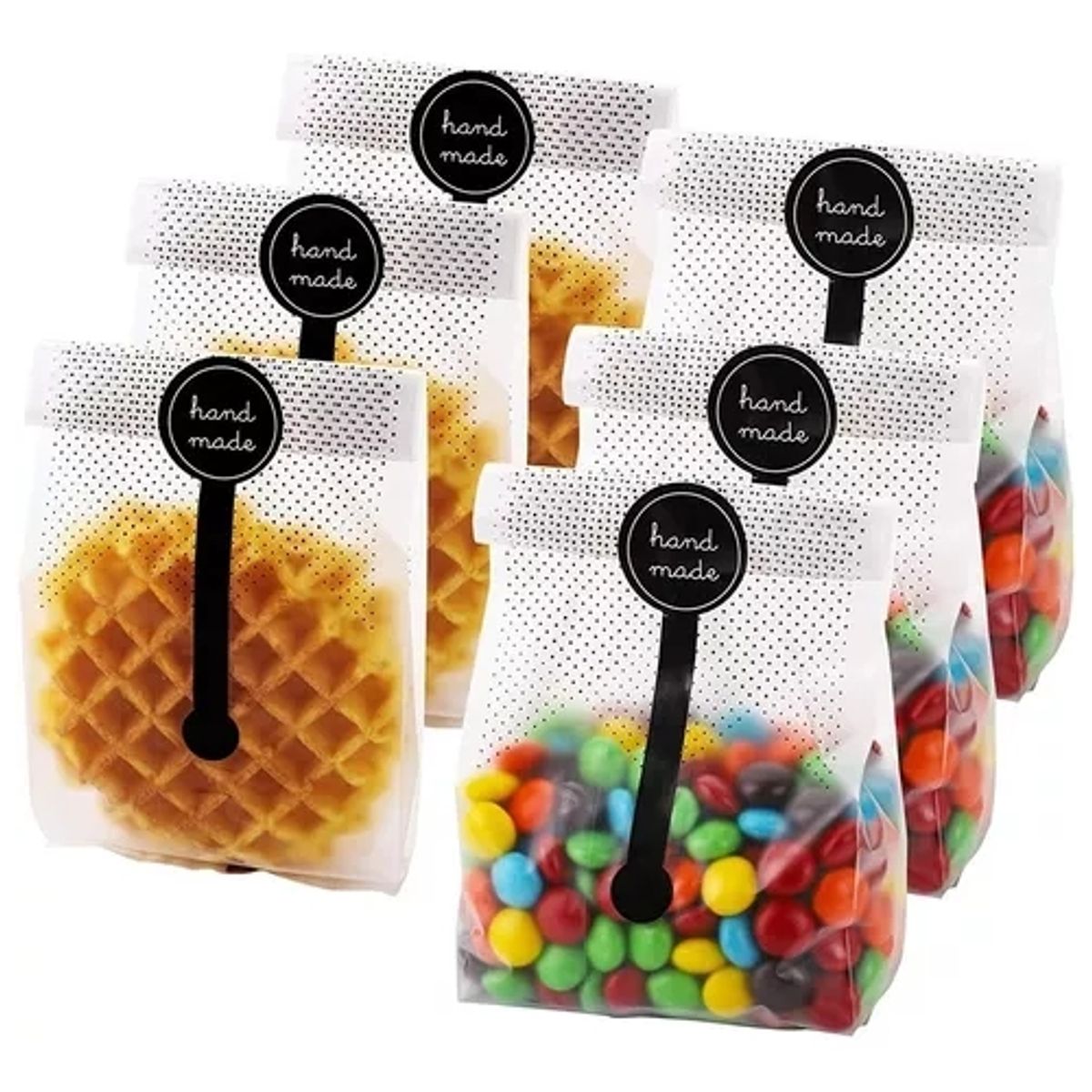 GENERICO - Bolsas De Plástico Translúcido Para Galletas Caramelo 100pzs