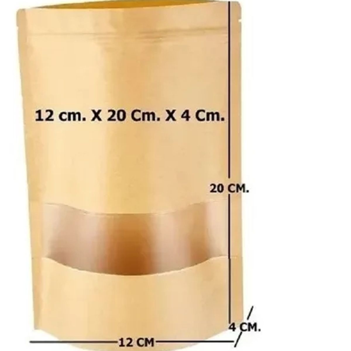 GENERICO - 150 Bolsas Doypack Kraft 12x20cm
