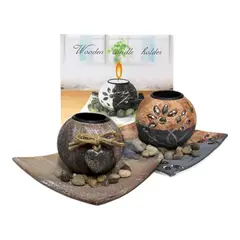GENERICO - Porta Vela Decorado De Ceramica