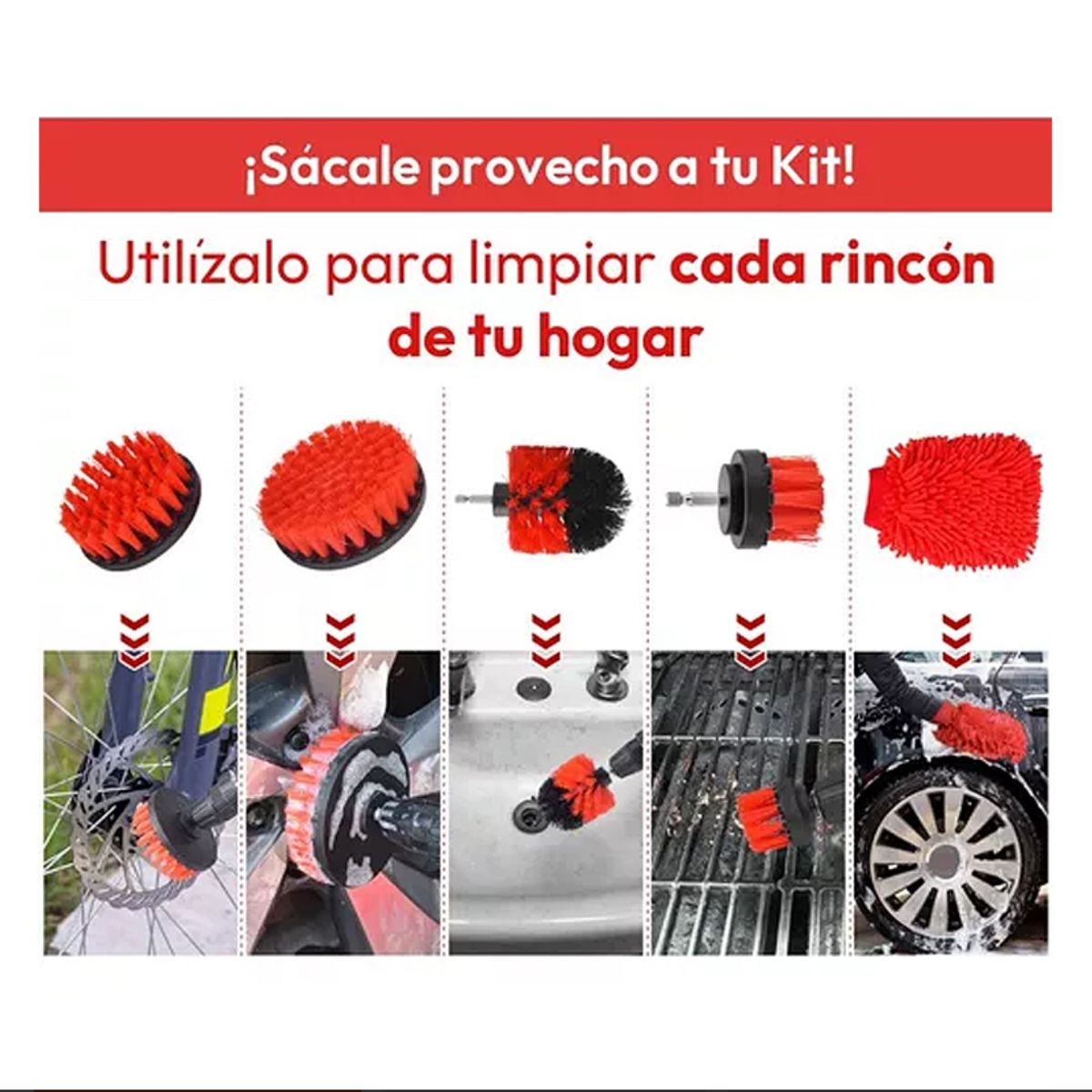 GRAND PRIX - Kit de Limpieza Set 18 Piezas Para Autos Exterior Interior