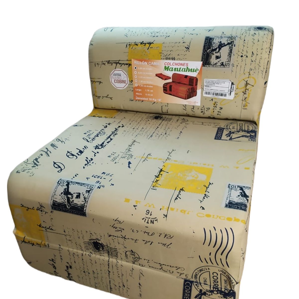 INCAL - Sillón / Sofá Cama 150 cm  Carta Gris Densidad 18 Incal