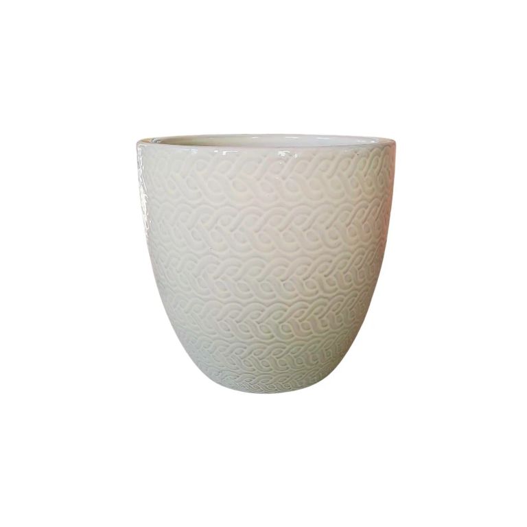 Maceta Woolly 23cm Blanca Arena