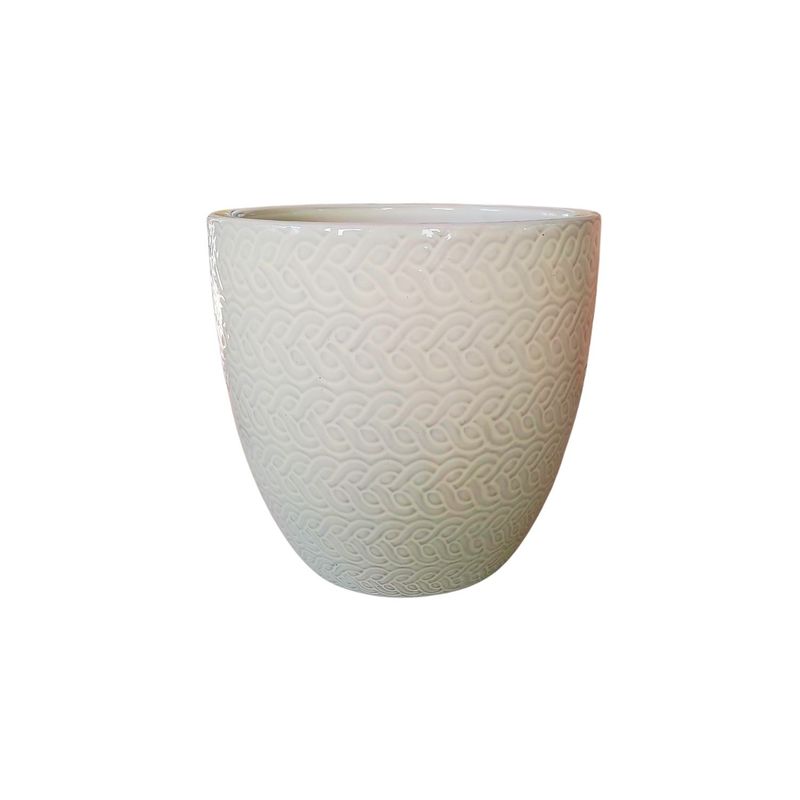 DEROMA - Maceta Woolly 23cm Blanca Arena Deroma