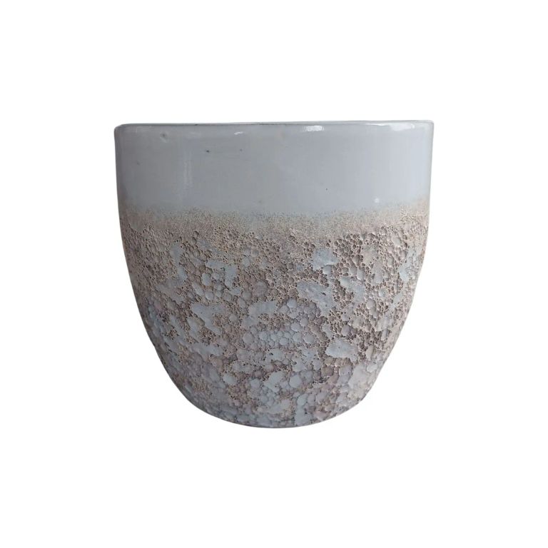 Maceta Seaside 23cm Ovalada Blanco Tropea