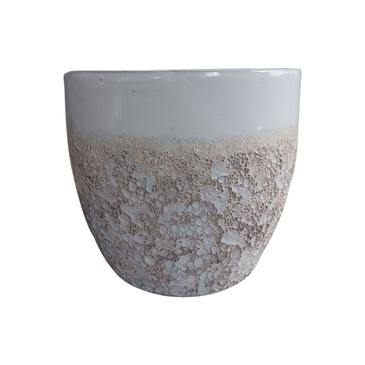 DEROMA - Maceta Seaside 28cm Ovalada Blanco Tropea Deroma