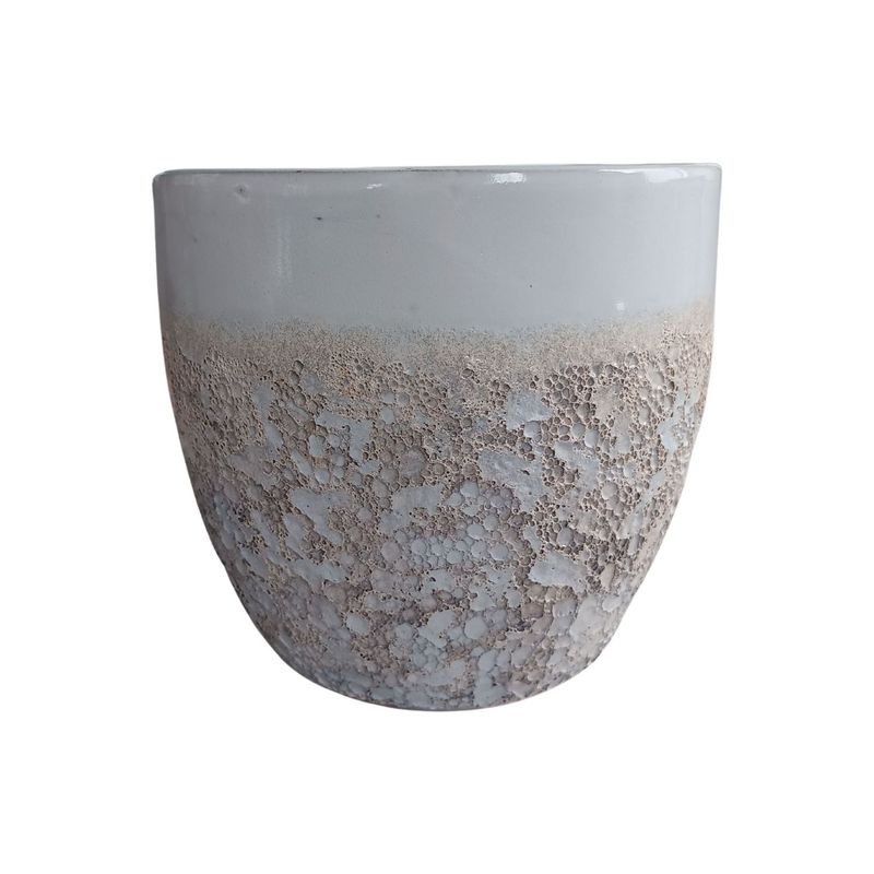 DEROMA - Maceta Seaside 28cm Ovalada Blanco Tropea Deroma