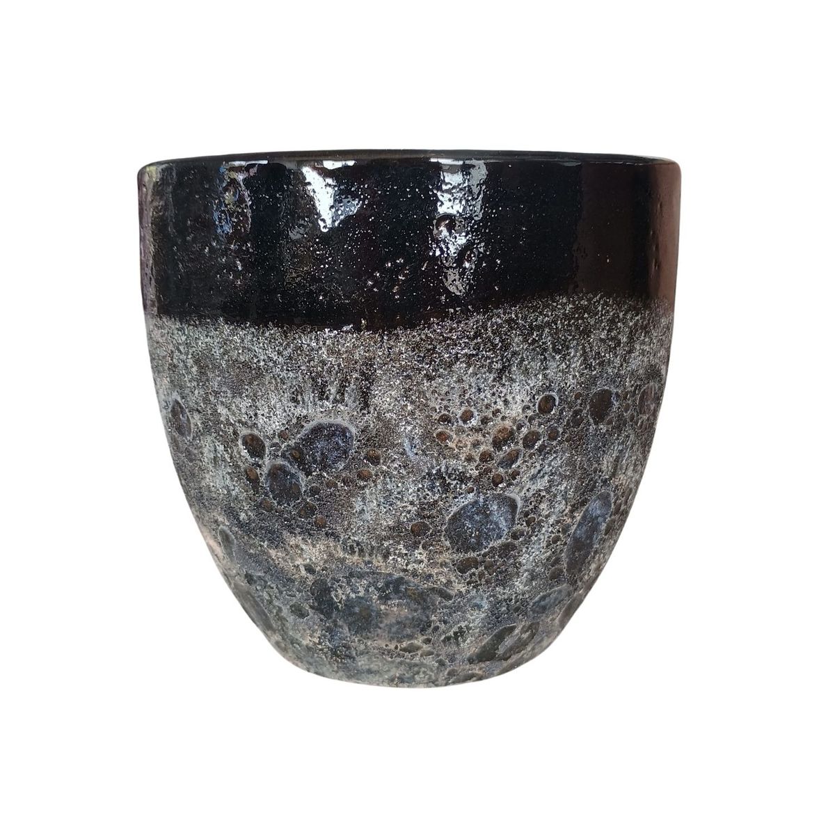 DEROMA - Maceta Seaside 28cm Ovalada Negro Capri Deroma