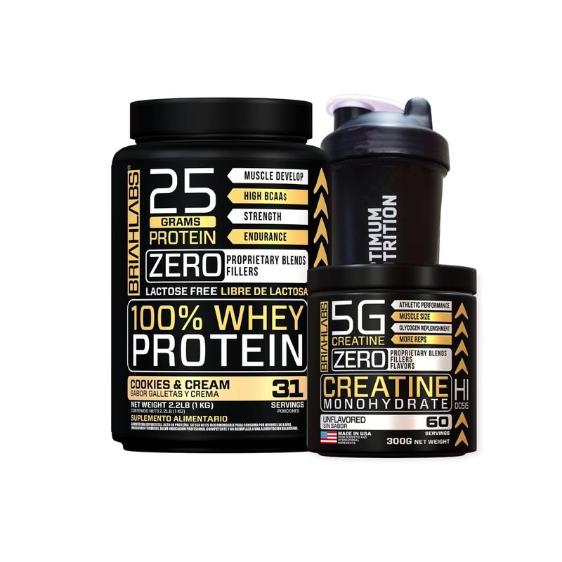 GENERICO - PACK PROTEINA 100% 1KG COOKIES+ CREATINA + SHAKER - BRIAHLABS