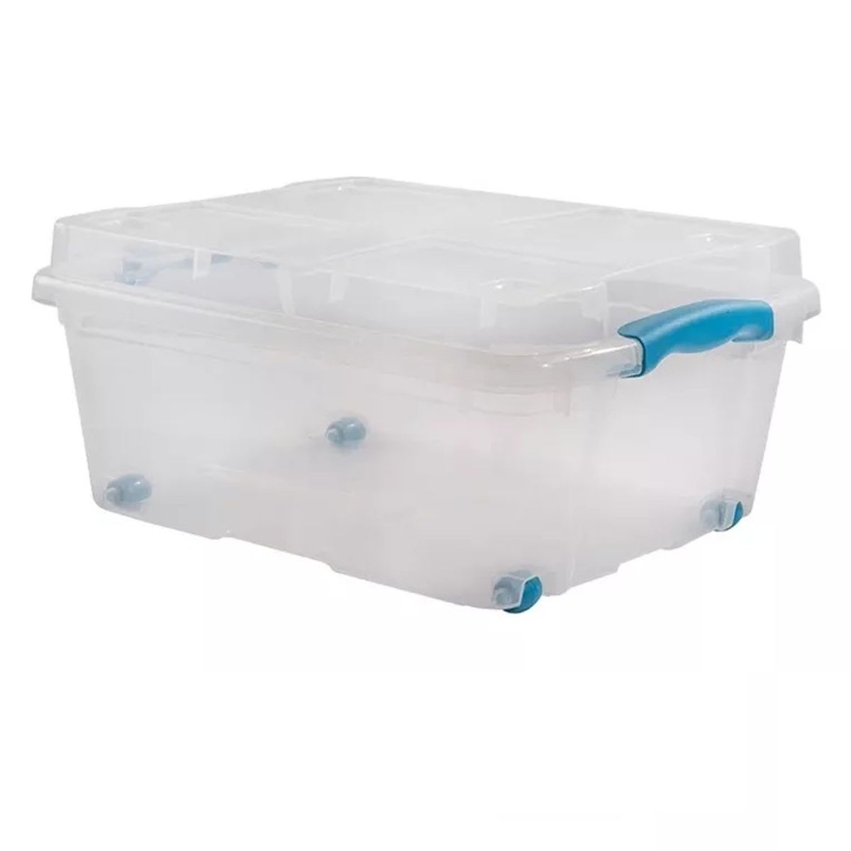 GENERICO - Caja Organizadora Con Ruedas 15 Lts Plástica Transparente