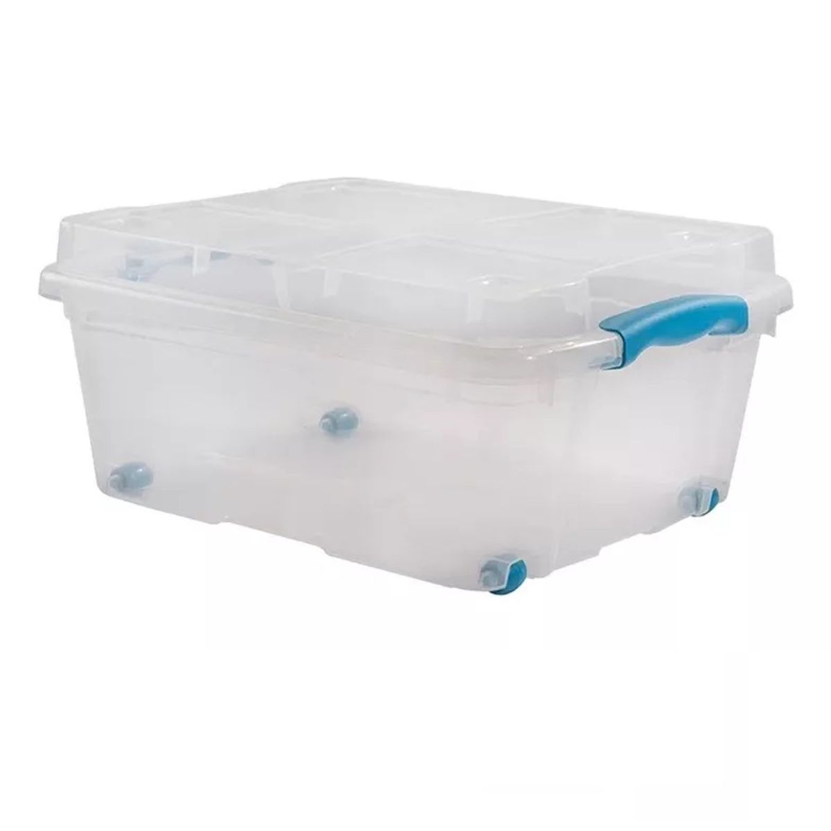 GENERICO - Caja Organizadora Con Ruedas 15 Lts Plástica Transparente