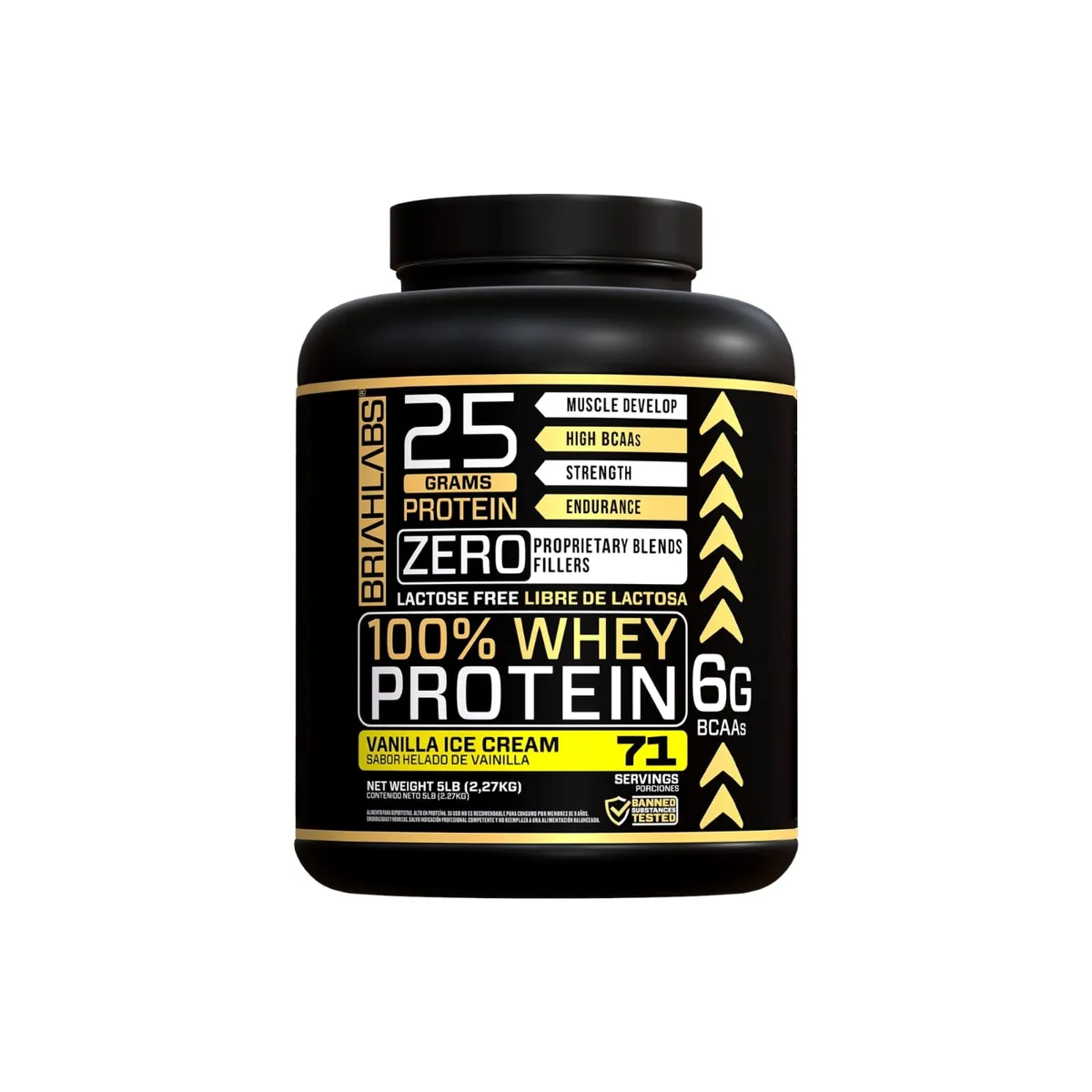 BRIAHLABS - PROTEINA 100% WHEY PROTEIN 5LBS VAINILLA ICE CREAM - BRIAHLABS