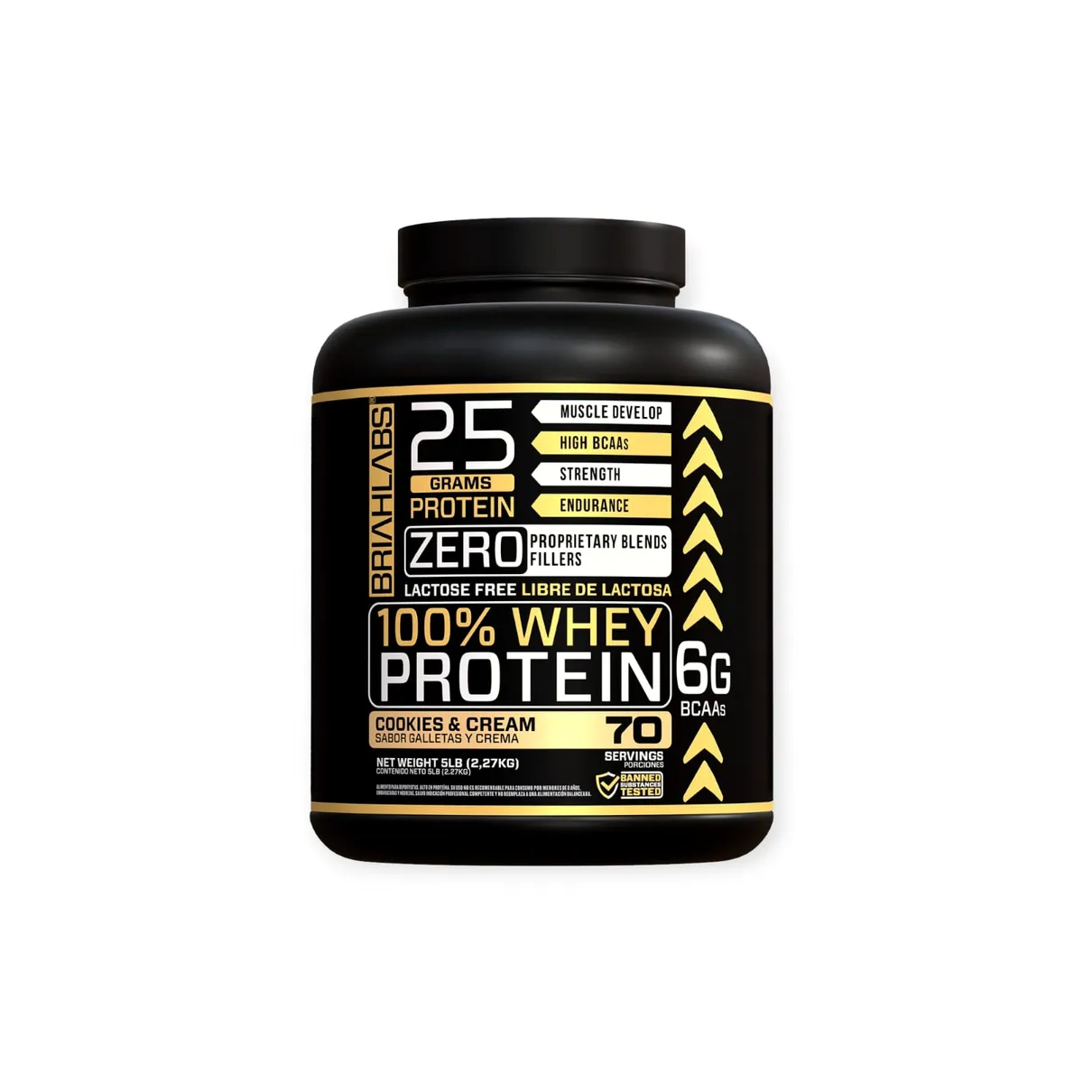 BRIAHLABS - PROTEINA 100% WHEY PROTEIN 5LBS COOKIES AND CREAM - BRIAHLABS