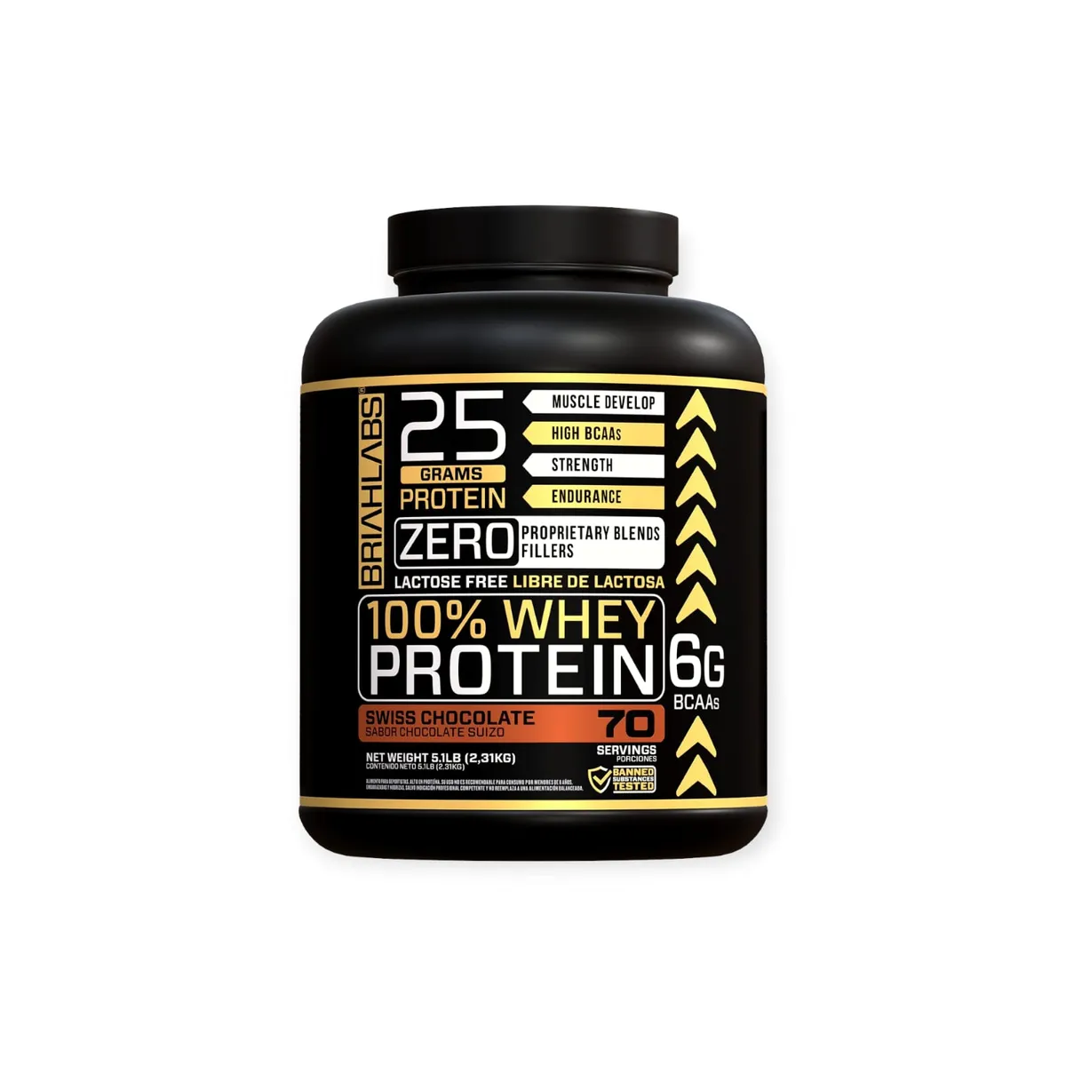 BRIAHLABS - PROTEINA 100% WHEY PROTEIN 5LBS SWISS CHOCOLATE - BRIAHLABS