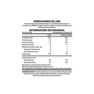 Imagen 2 del producto PROTEINA 100% WHEY PROTEIN 5LBS SWISS CHOCOLATE -