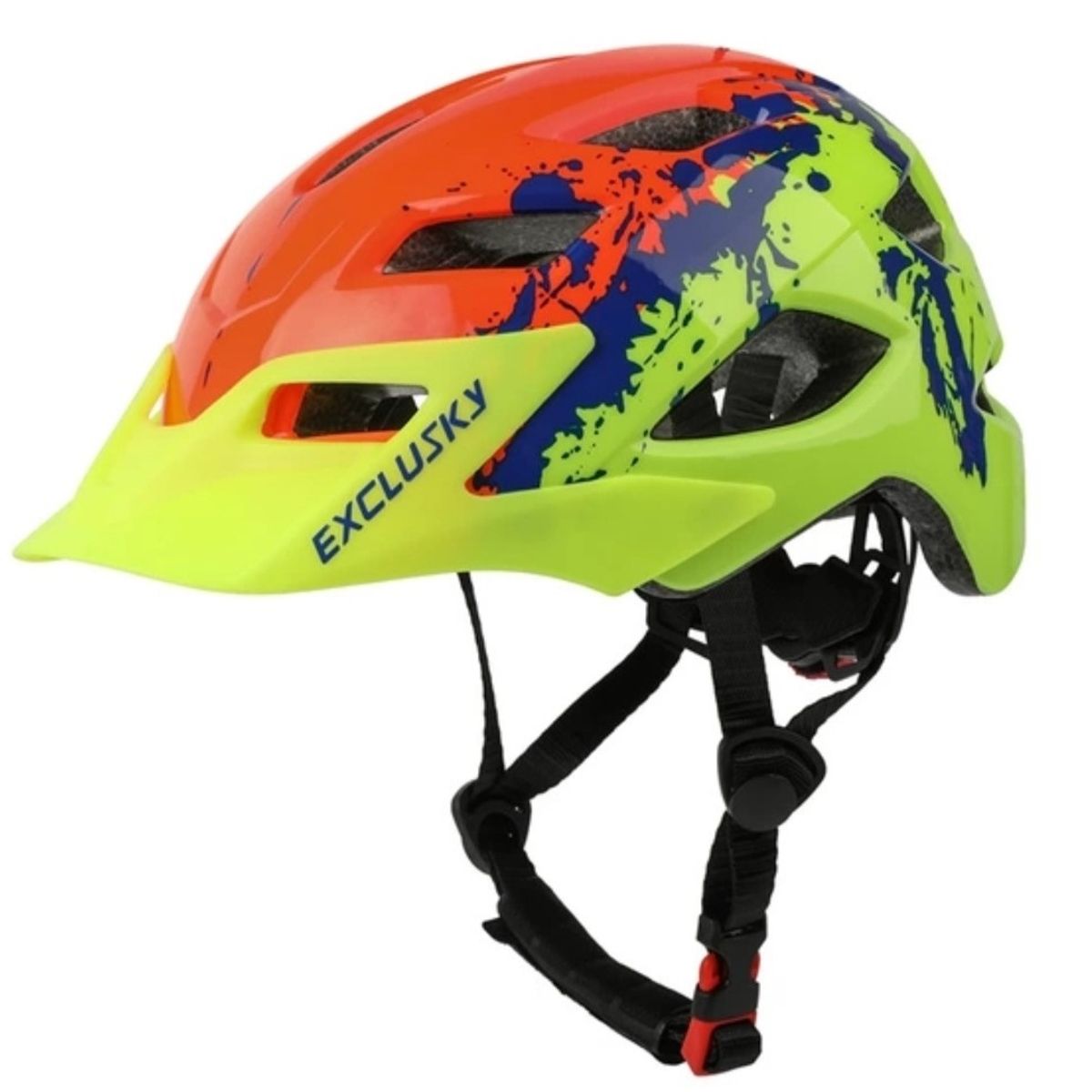 GENERICO - Casco Bicicleta Niños Exclusky Naranjo Verde