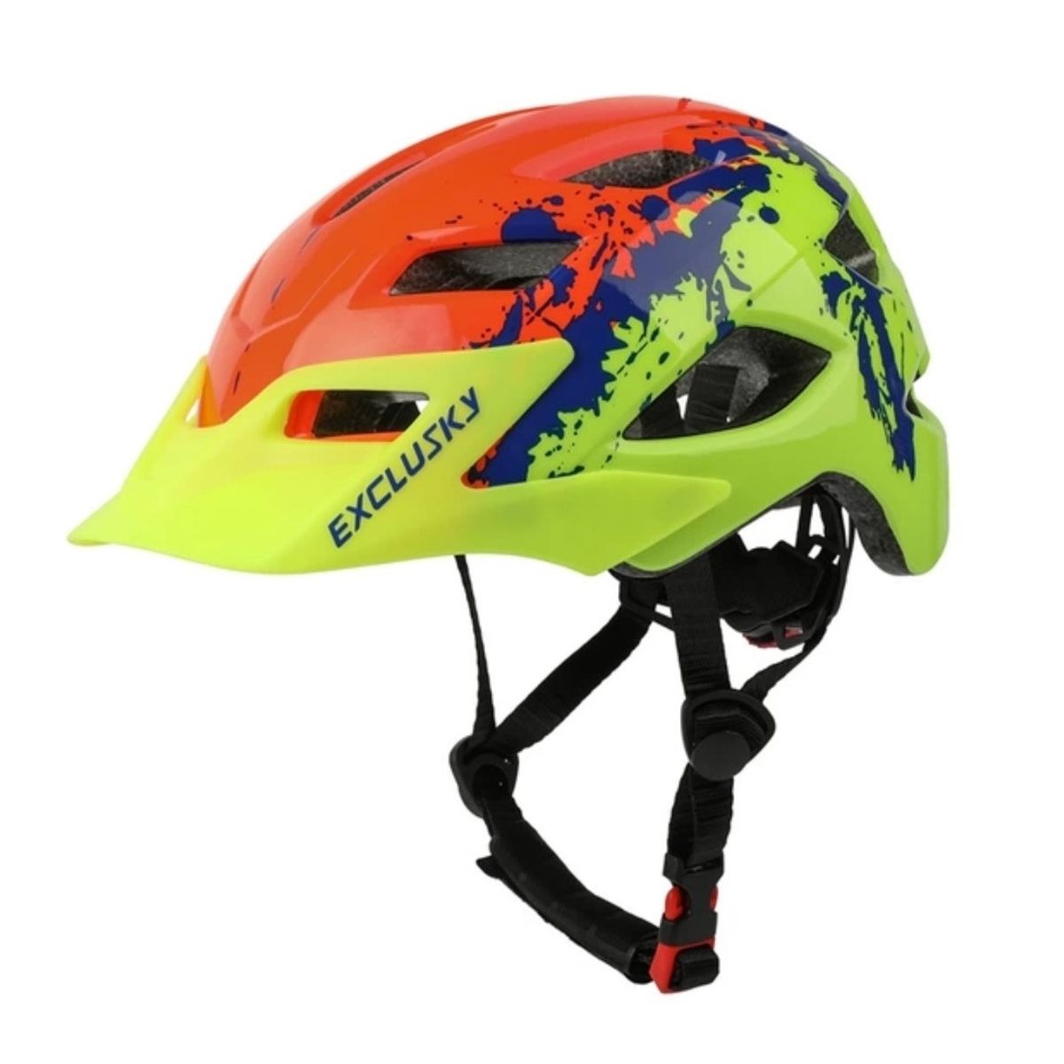 GENERICO - Casco Bicicleta Niños Exclusky Naranjo Verde