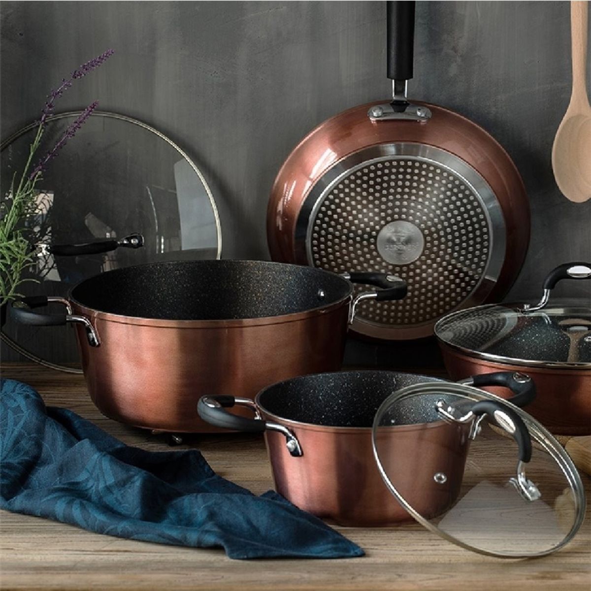 IMAHE - WOK SARTEN 28 X 8 CM ANTIADHERENTE COBRE IMAHE