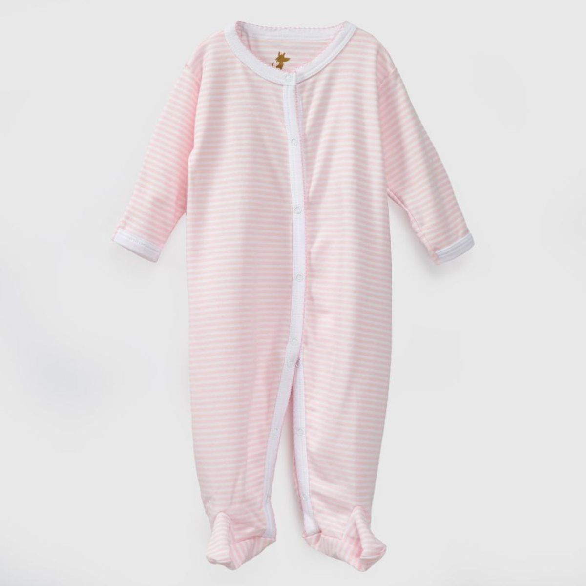 COYOTE KIDS - Enterito blanco rayas rosas algodón peruano - Blanco