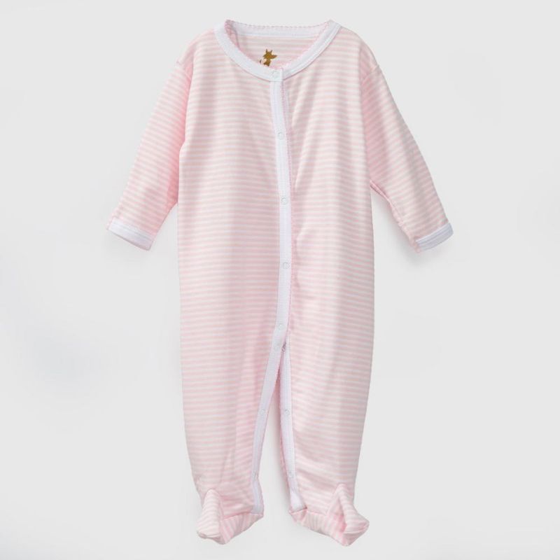 COYOTE KIDS - Enterito blanco rayas rosas algodón peruano - Blanco